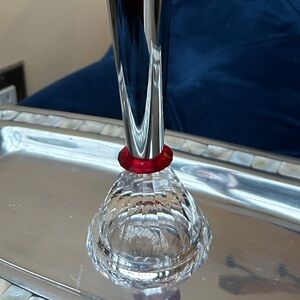 Swarovski Gemini Silver and Red Accent Vase